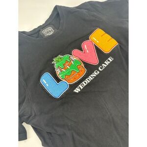 Wedding Cake Black LOVE Cake Graphic T-Shirt‎ Size L